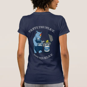 T-shirt Femmes du Rhino Bleu "Goûtez à la viande"