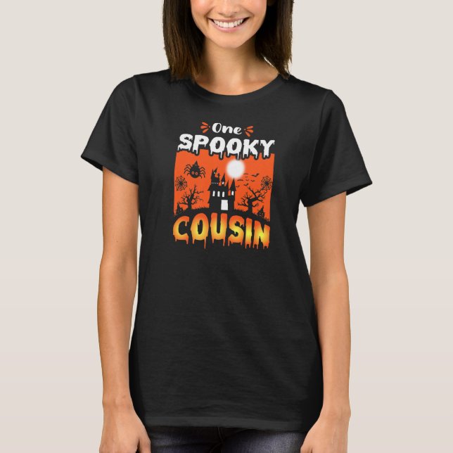 T-shirt Femmes Effrayant Éffrayant Halloween Haunted Castl (Devant)