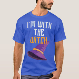 T-shirt FEMMES Effrayant Halloween balai design Je suis av