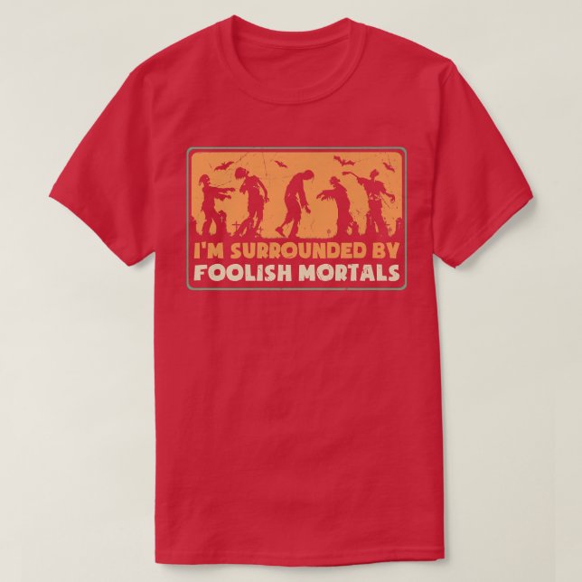 T-shirt FEMMES Effrayant Halloween design balai foolis mor (Design devant)