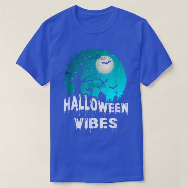 T-shirt FEMMES Effrayant Vibes d'Halloween design broom ci (Design devant)