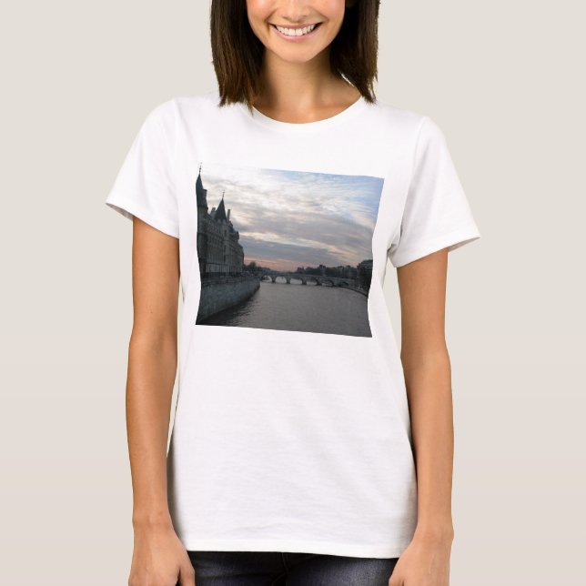 T-shirt Femmes élégante avec coucher de soleil à P (Devant)