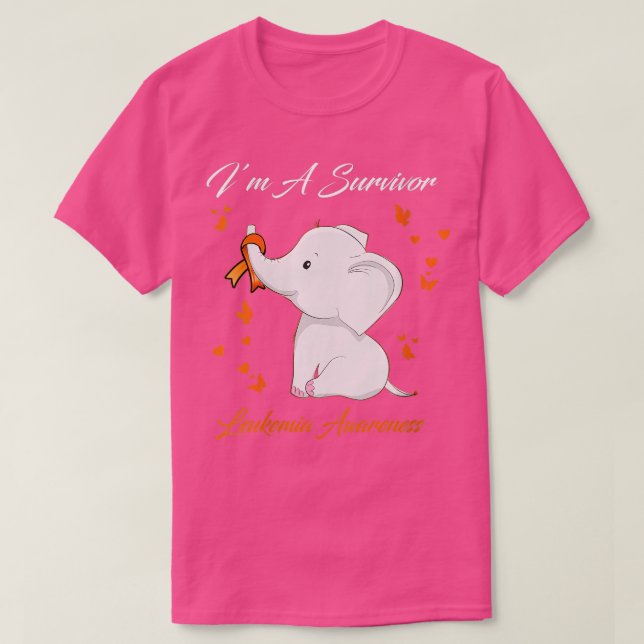 T-shirt Femmes Eléphant Je Suis Survivante Leucémie Sensib (Design devant)