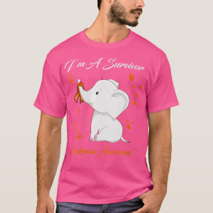 T-shirt Femmes Eléphant Je Suis Survivante Leucémie Sensib