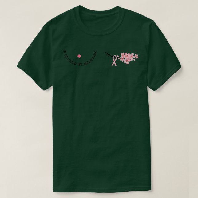 T-shirt Femmes En Octobre Nous Portons Pink Breast Cancer  (Design devant)
