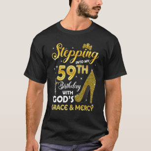 T-shirt Femmes Entrant Dans Mon 59E Anniversaire Avec Dieu