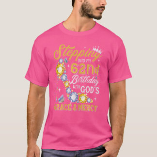T-shirt Femmes Entrant Dans Mon 62E Anniversaire Avec Dieu