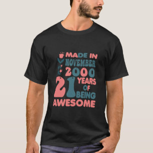 T-shirt Femmes Fabriquées En Novembre 2000 Joyeux Annivers