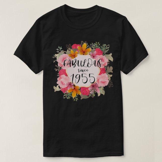 T-shirt Femmes Femmes 67 Ans Fabuleux Depuis 1955 Happ (Design devant)