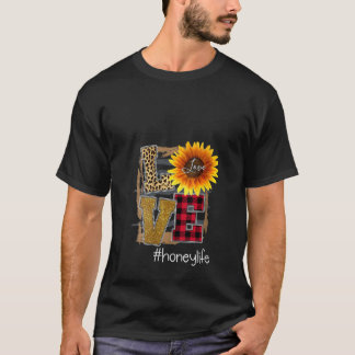T-shirt Femmes Femmes Amour Honeylife Tournesol Léopard