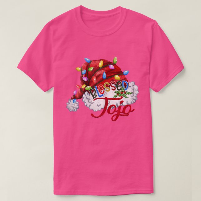 T-shirt Femmes Femmes Béni Jojo Santa Hat Noël Lumière77 (Design devant)