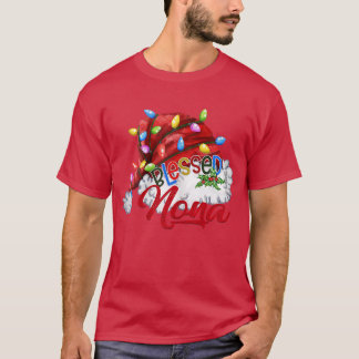 T-shirt Femmes Femmes Béni Nona Santa Hat Noël Lumière 8