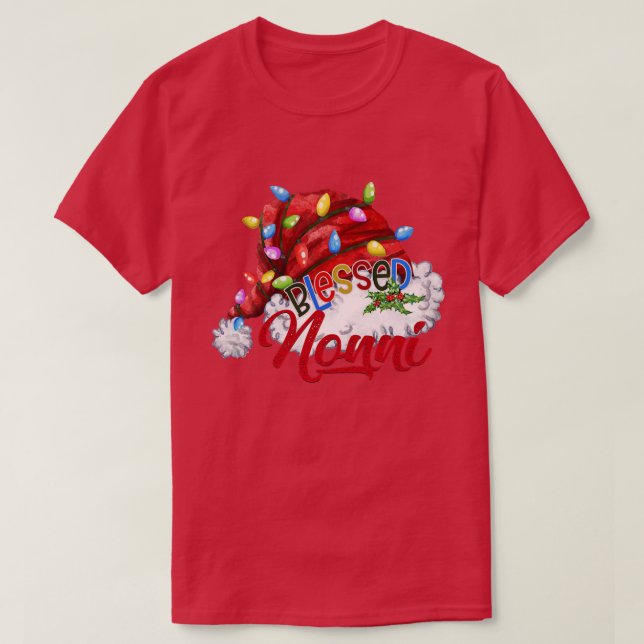 T-shirt Femmes Femmes Béni Nonni Santa Hat Noël Lumière (Design devant)