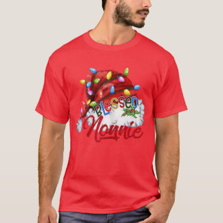 T-shirt Femmes Femmes Béni Nonnie Santa Hat Noël Lumière