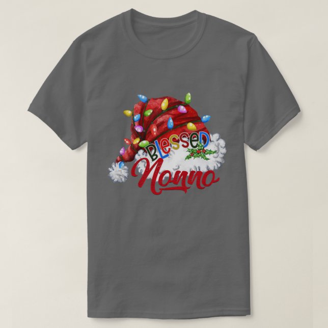 T-shirt Femmes Femmes Béni Nonno Santa Hat Noël Lumière (Design devant)