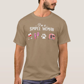 T-shirt Femmes Femmes Je suis une femme simple vin tongs f