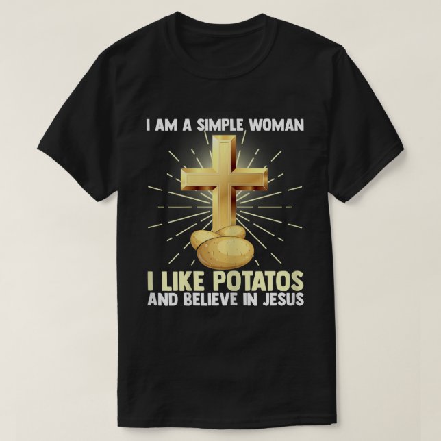 T-shirt Femmes Femmes Simple Femmes Comme Pommes De Terre  (Design devant)