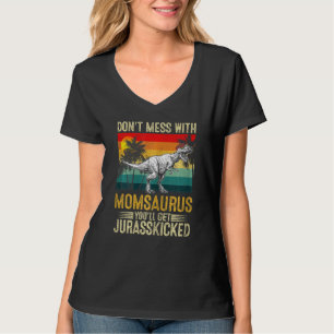 T-shirt Femmes Femmes Vintage Momsaurus Dinosaur Rex Mère