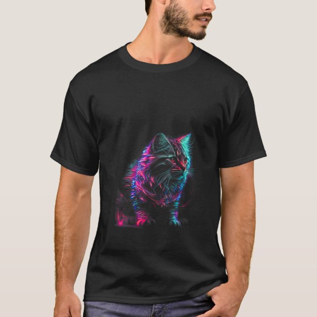 T-shirt FEMMES Feu Fantôme Léger Chat V Cou T Chemise (Devant)