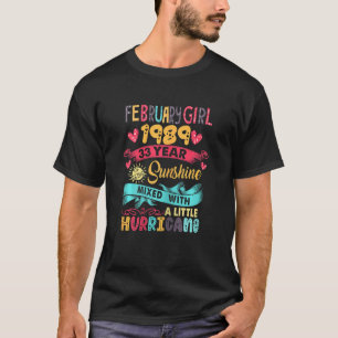 T-shirt Femmes Février Fille 1989 33e Ans 33 Sunshi