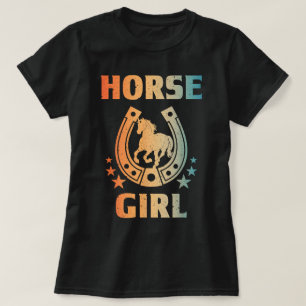 T-shirt Femmes Filles Enfants Équitation à Cheval