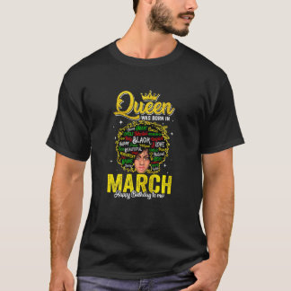 T-shirt Femmes Filles Mignonnes Femmes Reine Est Né En Mar