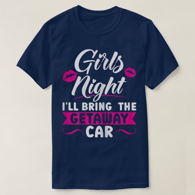 T-shirt Femmes Filles nuit J'apporterai la partie voiture  (Design devant)