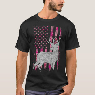 T-shirt Femmes Filles Patriotique Pink Camo Usa Drapeau Ch