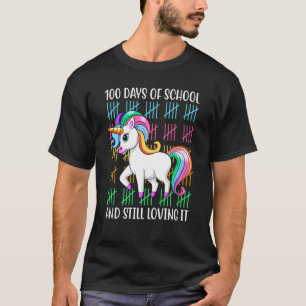 T-shirt Femmes Filles Unicorne 100 Jours D'École Et Toujou