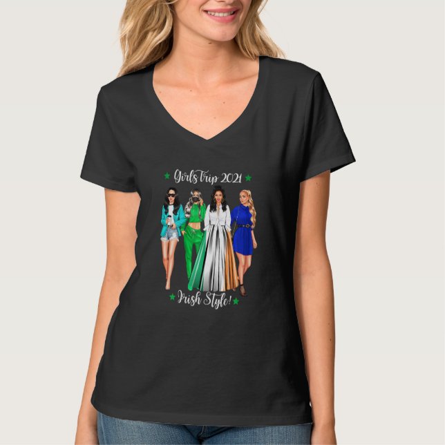 T-shirt Femmes Filles Voyage Irlandais Vacances Femme Hen  (Devant)