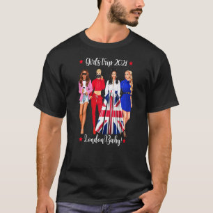 T-shirt Femmes Filles Voyage Londres Vacances Mignonne Fem