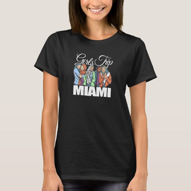 T-shirt Femmes Filles Voyage Miami Melanin Bestie & Best F (Devant)