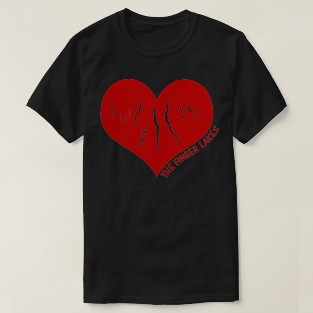 T-shirt Femmes Finger Lakes Heart I Love Finger Lakes VNec (Design devant)
