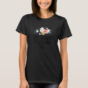 T-shirt Femmes Fleurs Florales Citations Facilement Distra