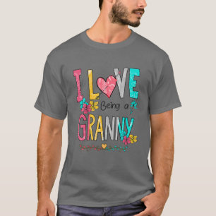 T-shirt Femmes Flower I Love Being A Granny Funny Mother's