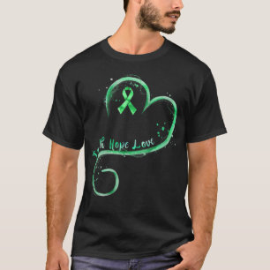 T-shirt FEMMES Foi Hope Love Green Ribbon Maladie du rein