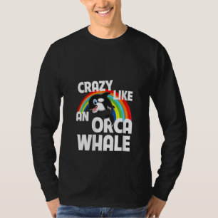 T-shirt Femmes folles comme une orque Baleine Regardant dr
