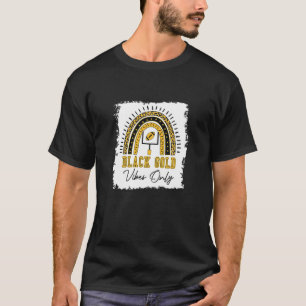 T-shirt Femmes Football Black Gold Vive seulement Rainbow