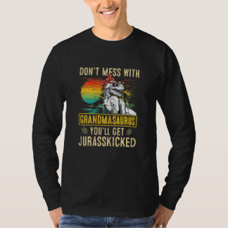 T-shirt Femmes Fun Femmes Retro Grandmasaurus Dinosaur Rex
