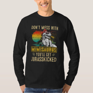 T-shirt Femmes Fun Femmes Rétro Mimisaurus Dinosaur Rex Mo