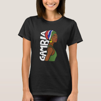 T-shirt Femmes Gambie Drapeau Gambie Banjul Noir Africain 