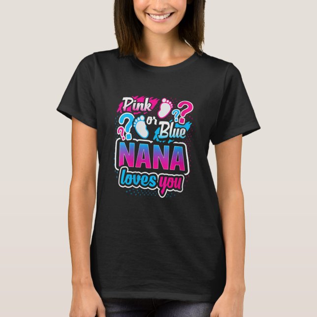 T-shirt Femmes Genre Révéler Rose Ou Bleu Nana Vous Aime B (Devant)