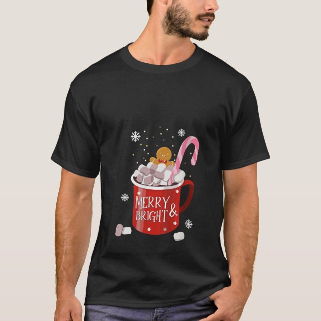 T-shirt FEMMES Gingerbread Retro Joyeux Et Chrétien Lumine (Devant)
