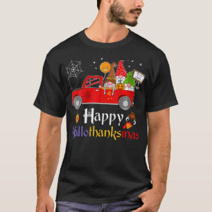 T-shirt FEMMES Gnome Halloween Thanksgiving Christmas Happ
