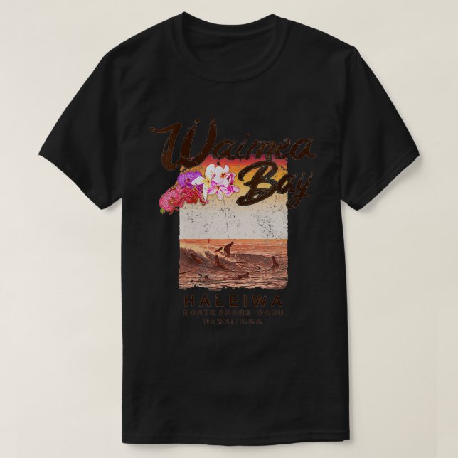 T-shirt Femmes Haleiwa Hawaii Waimea Bay North Shore Vinta (Design devant)