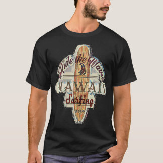 T-shirt Femmes Hawaii Surf Vintage Perturbé Retro Sur