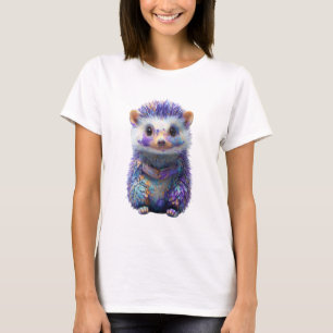 T-shirt Femmes Hérisson Violet Artistique Impasto Vibrant