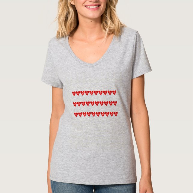 T-shirt Femmes Heureuses Saintes-Valentin du Red Heart (Devant)
