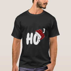 T-shirt Femmes Ho 3 Cubes Père Noël Rouge Plaid Claus Noël