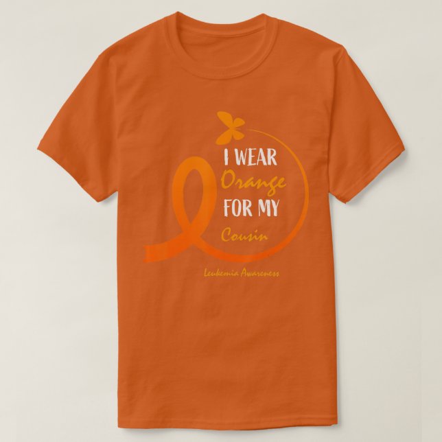 T-shirt Femmes Hommes Je Porte De L'Orange Pour Ma Leukémi (Design devant)